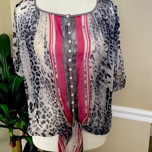 Womens Karen Kane tie front blouse